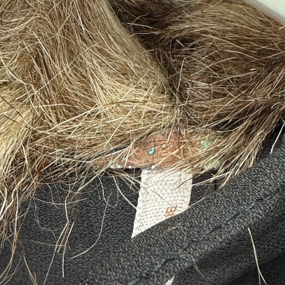 Free People Faux Fur Vest Black‎ Brown Multi Color Size 6 NWOT - Picture 2 of 10